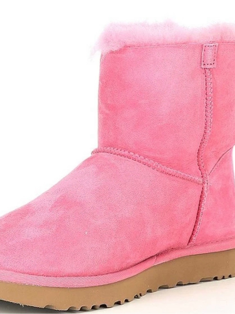 UGG Pink Suede Shearling Short Boot